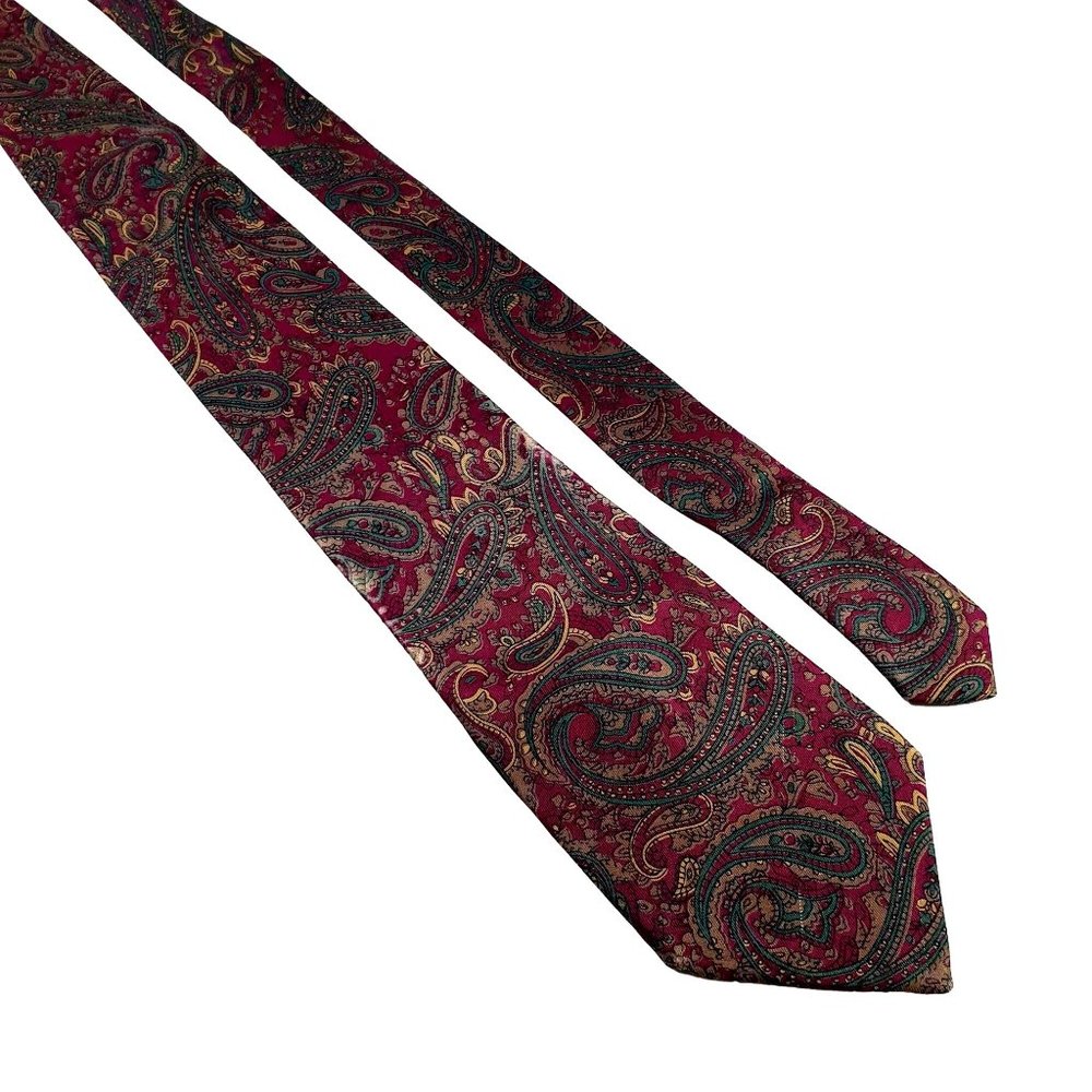 Isaco Mens Necktie Vintage Paisley Purple Accessory Office Work Casual Dad Gift